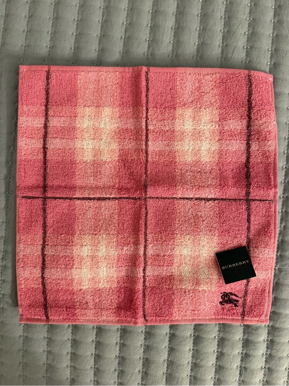 Burberry Pink nova check Plaid Cotton Hand Towel